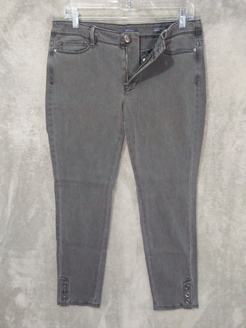 J Jill Jeans Womens 8 Petite Black Denim Authentic Fit Slim Ankle Mid Rise
